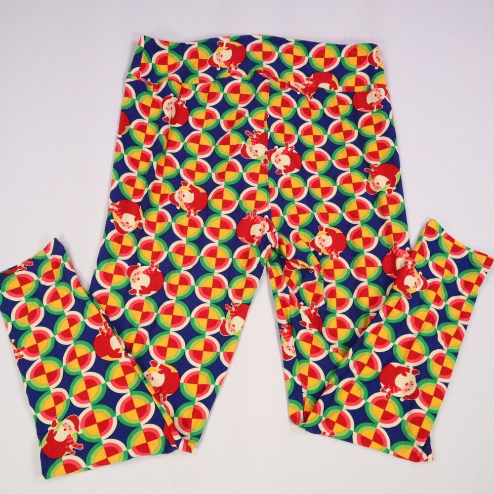LULA ROE leggings Size TC2 (18+) Santa Circles